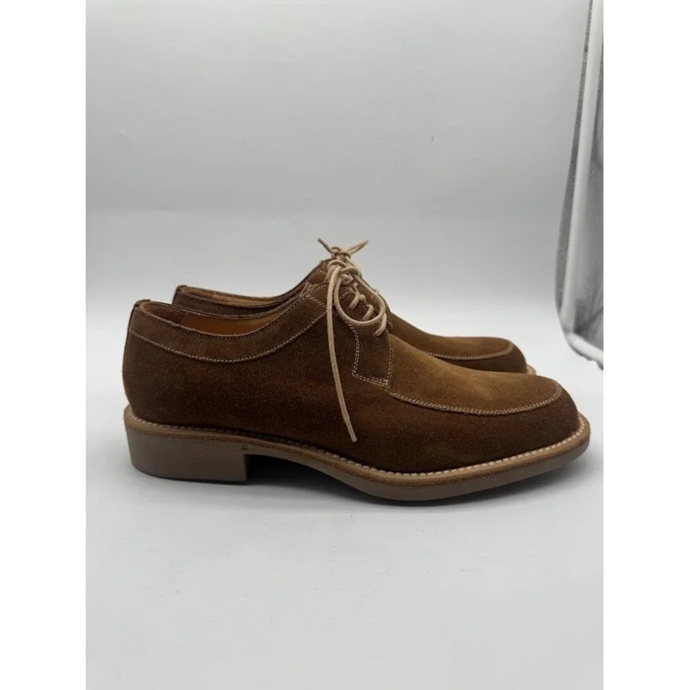 Bruno Magli Drago MOD 255 Mens Brown Suede Derby Shoes Size 7.5 M Italy